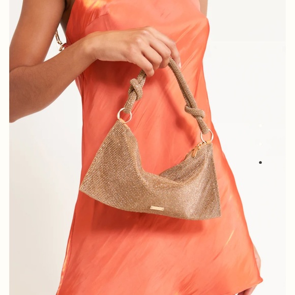 CULT GAIA HERA NANO RHINESTONE SHOULDER BAG - CHAMPAGNE - Picture 2 of 8